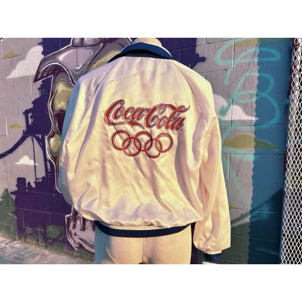 COCA COLA USA Olympics Vintage Bomber Jacket Size Large